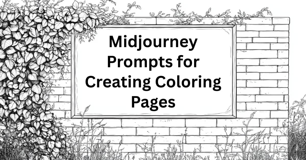 57 Midjourney Prompts for Creating Coloring Pages